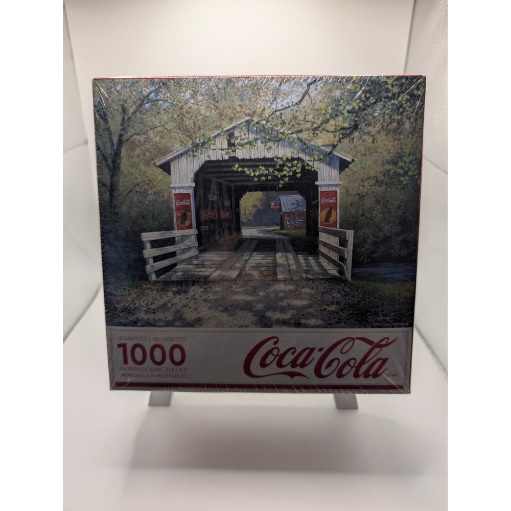 Coca-Cola Jigsaw Puzzle 1000pc Red Covered Bridge Jim Harrison Majestic
